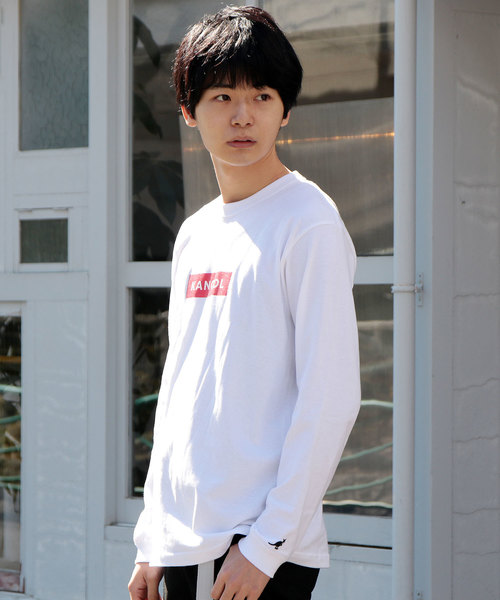 KANGOL(カンゴール)の「KANGOL カンゴール ボックスロゴ長袖 Tシャツ カットソー(Tシャツ/カットソー・メンズ・ホワイト/ブラック/ネイビー/ブラウン/グレー/グリーン・S/M/L/XL)」の2枚目の写真