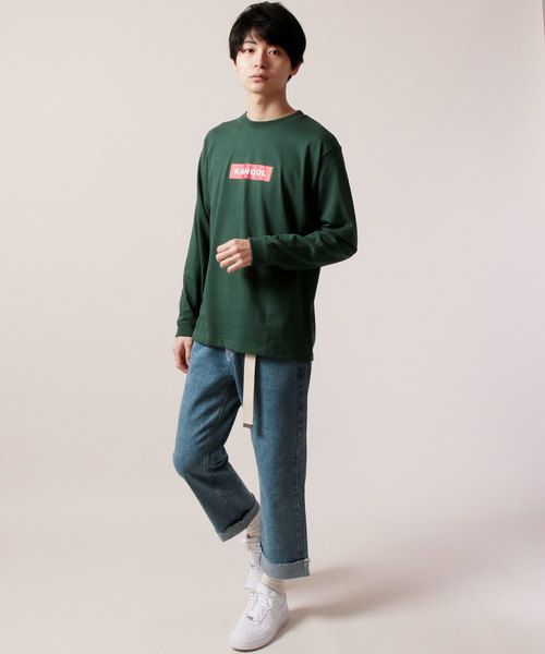 KANGOL(カンゴール)の「KANGOL カンゴール ボックスロゴ長袖 Tシャツ カットソー(Tシャツ/カットソー・メンズ・ホワイト/ブラック/ネイビー/ブラウン/グレー/グリーン・S/M/L/XL)」の7枚目の写真