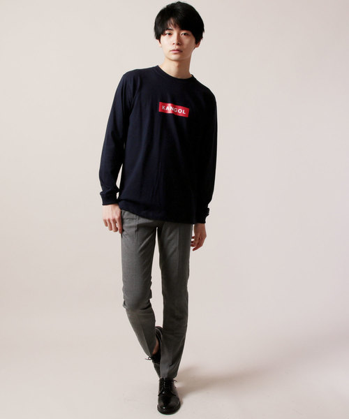 KANGOL(カンゴール)の「KANGOL カンゴール ボックスロゴ長袖 Tシャツ カットソー(Tシャツ/カットソー・メンズ・ホワイト/ブラック/ネイビー/ブラウン/グレー/グリーン・S/M/L/XL)」の8枚目の写真