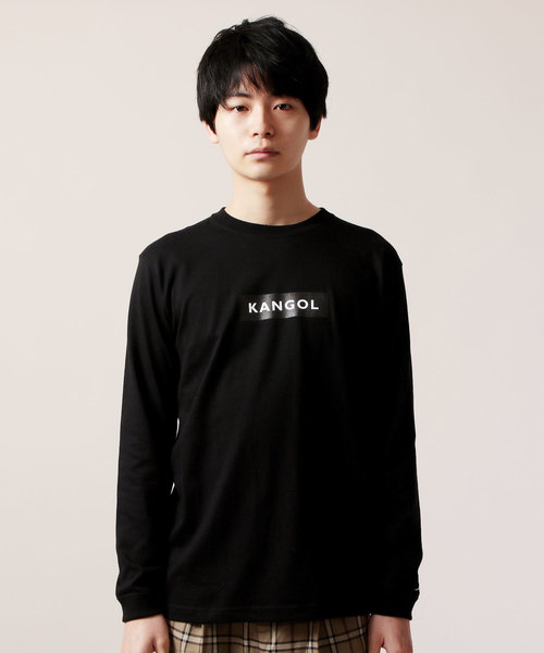 KANGOL(カンゴール)の「KANGOL カンゴール ボックスロゴ長袖 Tシャツ カットソー(Tシャツ/カットソー・メンズ・ホワイト/ブラック/ネイビー/ブラウン/グレー/グリーン・S/M/L/XL)」の9枚目の写真