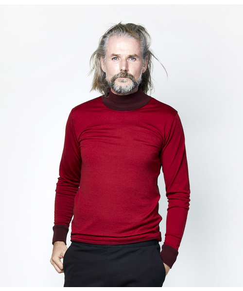 junhashimoto(ジュンハシモト)の「SERIBIRD MOCK NECK(ニット/セーター・メンズ・ブラック/グレー/グリーン/ボルドー・2/4/3/5)」の4枚目の写真