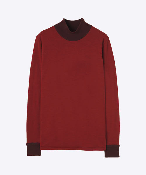 junhashimoto(ジュンハシモト)の「SERIBIRD MOCK NECK(ニット/セーター・メンズ・ブラック/グレー/グリーン/ボルドー・2/4/3/5)」の8枚目の写真