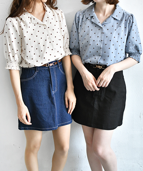 PairPair(ペアペア)の「ドット&花柄アソートカイキンシャツ(シャツ/ブラウス・レディース・サックスブルー/ライトブルー/ベージュ/アイボリー・FREE)」の15枚目の写真