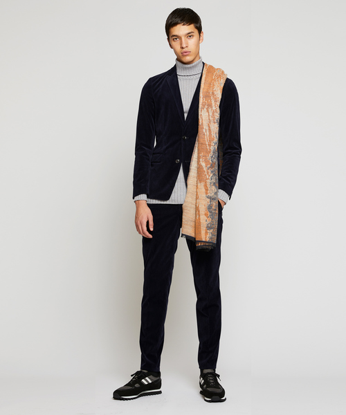 セール】【機能素材】マイクロベロアツイルノッチドラペルジャケット