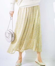シフォンプリントフレアースカート