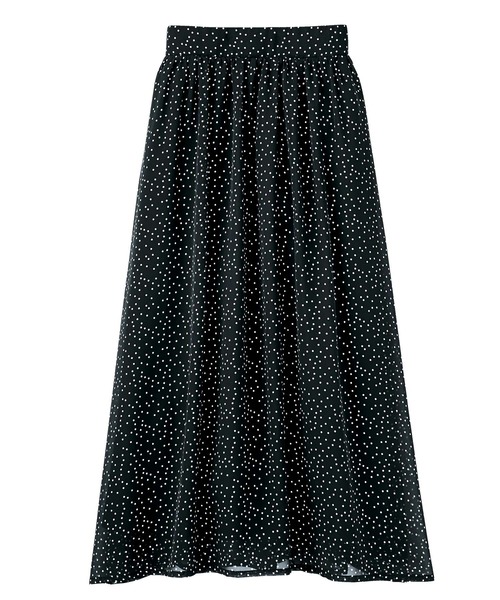 GeeRA(ジーラ)の「シフォンプリントフレアースカート(スカート・レディース・ブラック/イエロー/ドット/グリーン・SMALL/MEDIUM/LARGE/X-LARGE/XX-LARGE)」の11枚目の写真