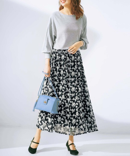 GeeRA(ジーラ)の「シフォンプリントフレアースカート(スカート・レディース・ブラック/イエロー/ドット/グリーン・SMALL/MEDIUM/LARGE/X-LARGE/XX-LARGE)」の9枚目の写真