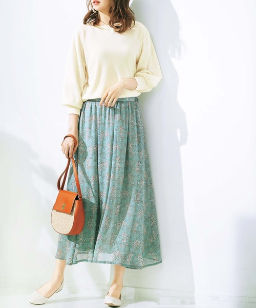 GeeRA(ジーラ)の「シフォンプリントフレアースカート(スカート・レディース・ブラック/イエロー/ドット/グリーン・SMALL/MEDIUM/LARGE/X-LARGE/XX-LARGE)」の8枚目の写真