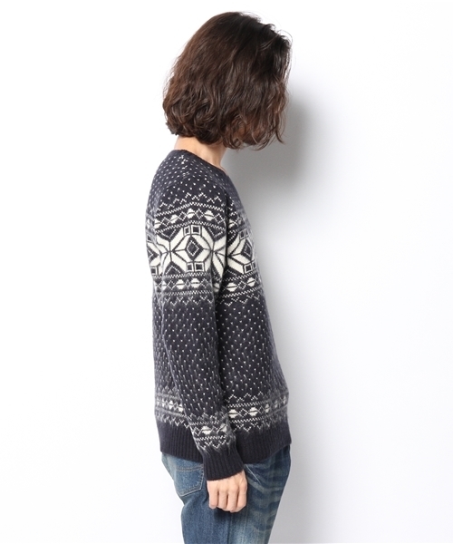 WEGO（ウィゴー）の「WEGO/雪柄ニット（ニット/セーター・メンズ・ホワイト/ダークグレー/ネイビー/ワイン・LARGE/MEDIUM）」の8枚目の写真