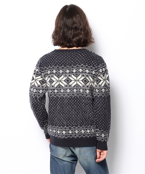 WEGO（ウィゴー）の「WEGO/雪柄ニット（ニット/セーター・メンズ・ホワイト/ダークグレー/ネイビー/ワイン・LARGE/MEDIUM）」の9枚目の写真