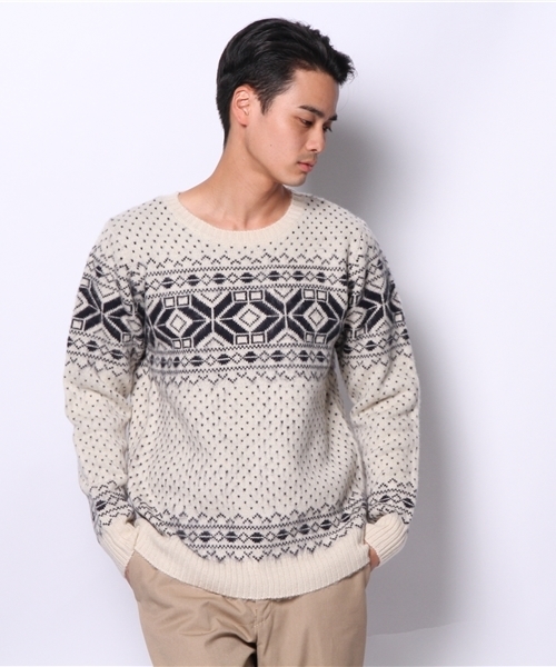 WEGO（ウィゴー）の「WEGO/雪柄ニット（ニット/セーター・メンズ・ホワイト/ダークグレー/ネイビー/ワイン・LARGE/MEDIUM）」の11枚目の写真