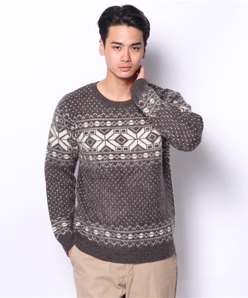 WEGO（ウィゴー）の「WEGO/雪柄ニット（ニット/セーター・メンズ・ホワイト/ダークグレー/ネイビー/ワイン・LARGE/MEDIUM）」の12枚目の写真