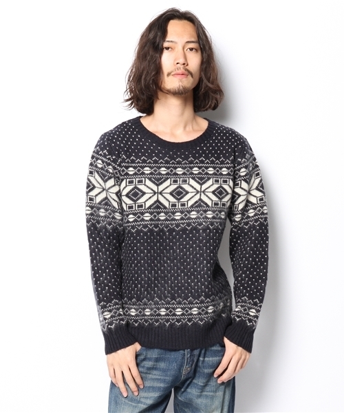 WEGO（ウィゴー）の「WEGO/雪柄ニット（ニット/セーター・メンズ・ホワイト/ダークグレー/ネイビー/ワイン・LARGE/MEDIUM）」の13枚目の写真