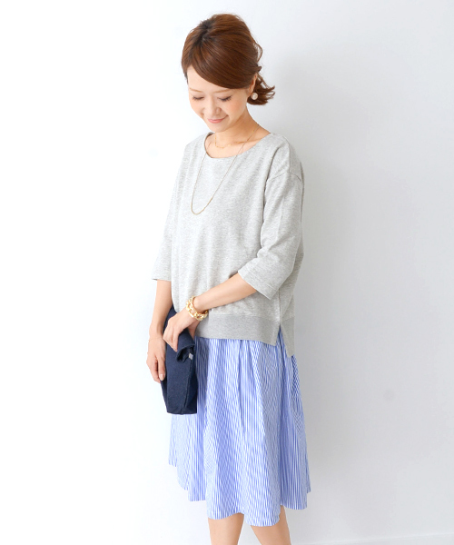 URBAN RESEARCH DOORS WOMENS（アーバンリサーチ ドアーズ ウィメンズ）の「DOORS ストライプタックスカート（スカート・レディース・ネイビー/ブルー・ONE）」の9枚目の写真