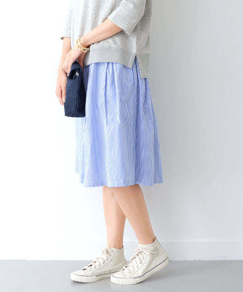 URBAN RESEARCH DOORS WOMENS（アーバンリサーチ ドアーズ ウィメンズ）の「DOORS ストライプタックスカート（スカート・レディース・ネイビー/ブルー・ONE）」の11枚目の写真