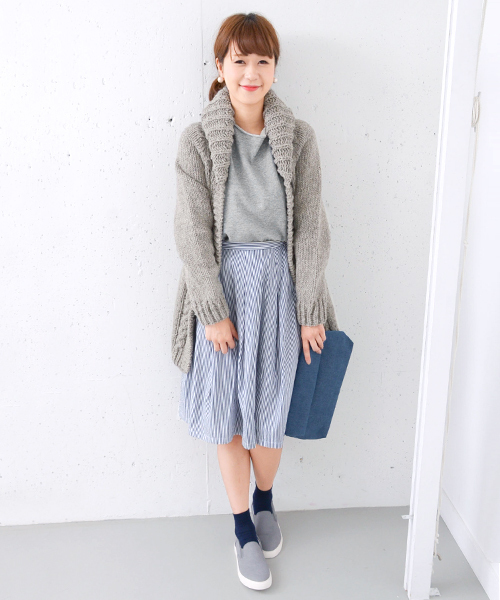 URBAN RESEARCH DOORS WOMENS（アーバンリサーチ ドアーズ ウィメンズ）の「DOORS ストライプタックスカート（スカート・レディース・ネイビー/ブルー・ONE）」の13枚目の写真