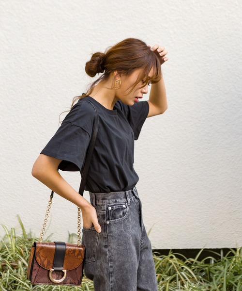 SpRay（スプレイ）の「ポケ付クルーネックTシャツ（Tシャツ/カットソー・レディース・チャコールグレー/ブラック/ピンク/アイボリー/ライトカーキ/ダークベージュ・FREE）」の19枚目の写真