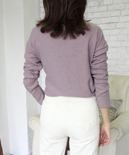 MODE ROBE(モードローブ)の「カシュクールニットソー(Tシャツ/カットソー・レディース・ブラック/ブラウン/パープル・FREE)」の10枚目の写真