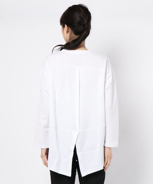 reca(レカ)の「アンバランス丈デザインカットソー(Tシャツ/カットソー・レディース・ブラック/オフホワイト/グレイッシュベージュ・FREE)」の4枚目の写真