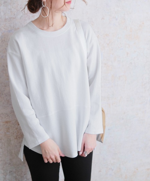 reca(レカ)の「アンバランス丈デザインカットソー(Tシャツ/カットソー・レディース・ブラック/オフホワイト/グレイッシュベージュ・FREE)」の22枚目の写真