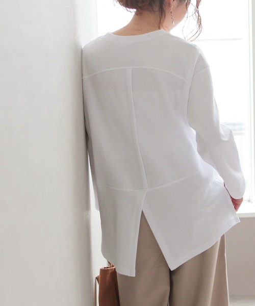 reca(レカ)の「アンバランス丈デザインカットソー(Tシャツ/カットソー・レディース・ブラック/オフホワイト/グレイッシュベージュ・FREE)」の19枚目の写真