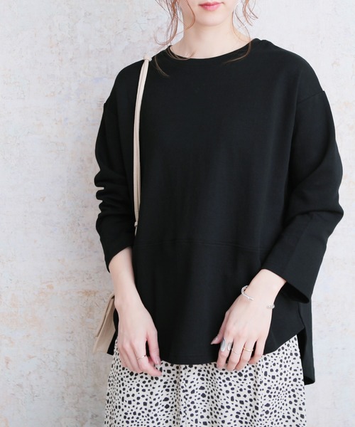 reca(レカ)の「アンバランス丈デザインカットソー(Tシャツ/カットソー・レディース・ブラック/オフホワイト/グレイッシュベージュ・FREE)」の18枚目の写真