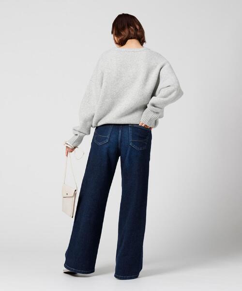 SOMETHING（サムシング）の「SOMETHING(サムシング)【レディース】「LISA」ワイドフレアパンツ（デニムパンツ・レディース・ダークインディゴブルー・M/S）」の6枚目の写真