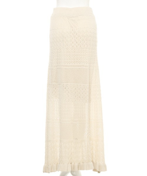 INGNI（イング）の「クロシェ編みニットスカート（スカート・レディース・アイボリー/ブラック/ライトブラウン・M）」の4枚目の写真