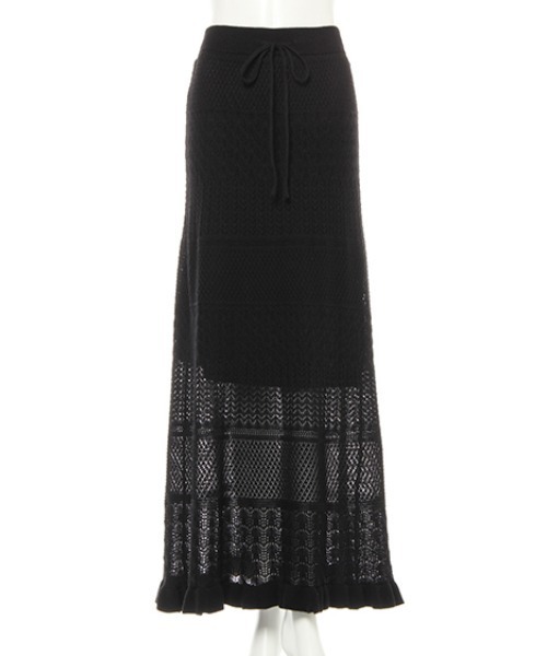 INGNI（イング）の「クロシェ編みニットスカート（スカート・レディース・アイボリー/ブラック/ライトブラウン・M）」の12枚目の写真