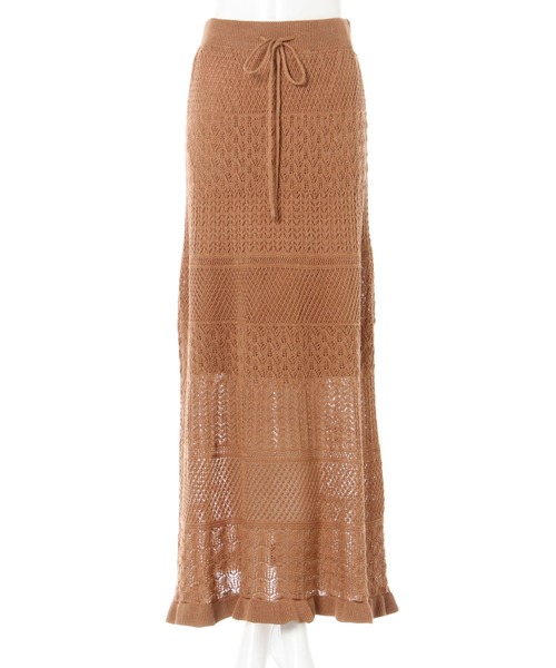 INGNI（イング）の「クロシェ編みニットスカート（スカート・レディース・アイボリー/ブラック/ライトブラウン・M）」の14枚目の写真