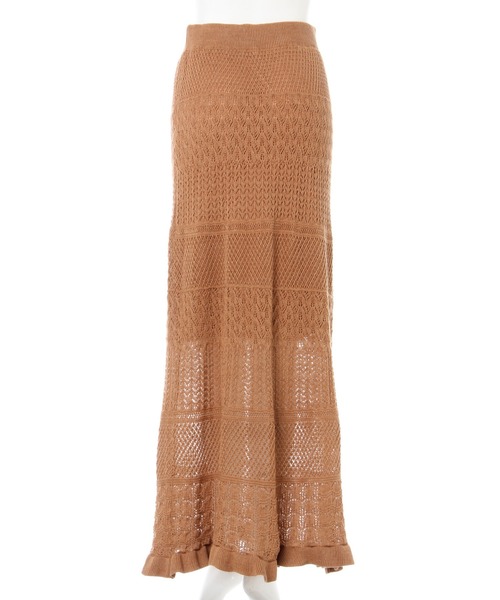 INGNI（イング）の「クロシェ編みニットスカート（スカート・レディース・アイボリー/ブラック/ライトブラウン・M）」の16枚目の写真