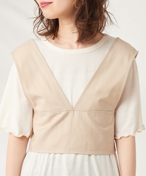 natural couture（ナチュラルクチュール）の「カットワンピース+バックレースアップビスチェセット（ワンピース・レディース・ブラック/カーキ/アイボリー・FREE）」の20枚目の写真