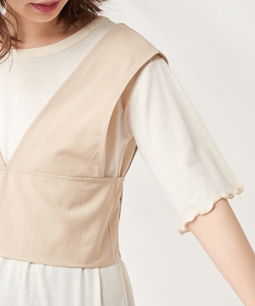 natural couture（ナチュラルクチュール）の「カットワンピース+バックレースアップビスチェセット（ワンピース・レディース・ブラック/カーキ/アイボリー・FREE）」の21枚目の写真