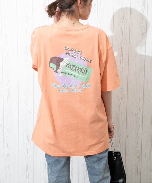 SpRay(スプレイ)の「CHOCOLAT Tシャツ(Tシャツ/カットソー・レディース・オフホワイト/ブラック/オレンジ/ライトベージュ/グリーン/ブルー・FREE)」の2枚目の写真