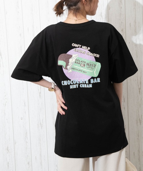 SpRay(スプレイ)の「CHOCOLAT Tシャツ(Tシャツ/カットソー・レディース・オフホワイト/ブラック/オレンジ/ライトベージュ/グリーン/ブルー・FREE)」の1枚目の写真