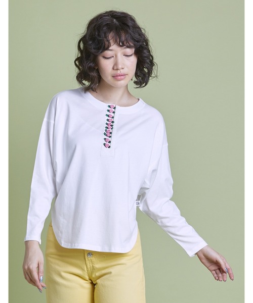 Little sunny bite（リトルサニーバイト）の「I love roses long tee（Tシャツ/カットソー・レディース・ホワイト/ピンク/グリーン/ブラック・SMALL/MEDIUM）」の2枚目の写真