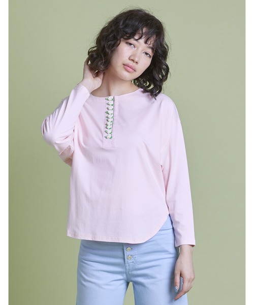 Little sunny bite（リトルサニーバイト）の「I love roses long tee（Tシャツ/カットソー・レディース・ホワイト/ピンク/グリーン/ブラック・SMALL/MEDIUM）」の4枚目の写真