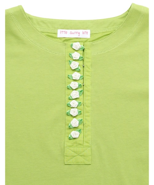 Little sunny bite（リトルサニーバイト）の「I love roses long tee（Tシャツ/カットソー・レディース・ホワイト/ピンク/グリーン/ブラック・SMALL/MEDIUM）」の8枚目の写真