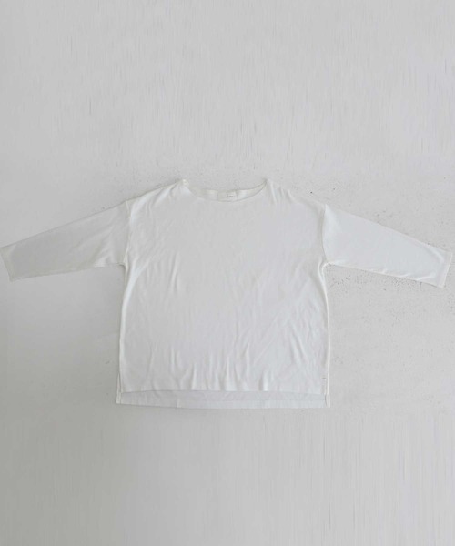 antiqua（アンティカ）の「こなれた雰囲気醸す、ボートネックロンT（Tシャツ/カットソー・レディース・ブラック/オフホワイト/チョコ/ブラウン系その他/ベージュ系その他/グリーン系その他/ブルー系その他/ライラック・FREE）」の13枚目の写真