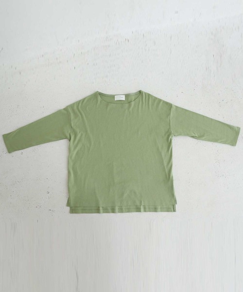 antiqua（アンティカ）の「こなれた雰囲気醸す、ボートネックロンT（Tシャツ/カットソー・レディース・ブラック/オフホワイト/チョコ/ブラウン系その他/ベージュ系その他/グリーン系その他/ブルー系その他/ライラック・FREE）」の18枚目の写真