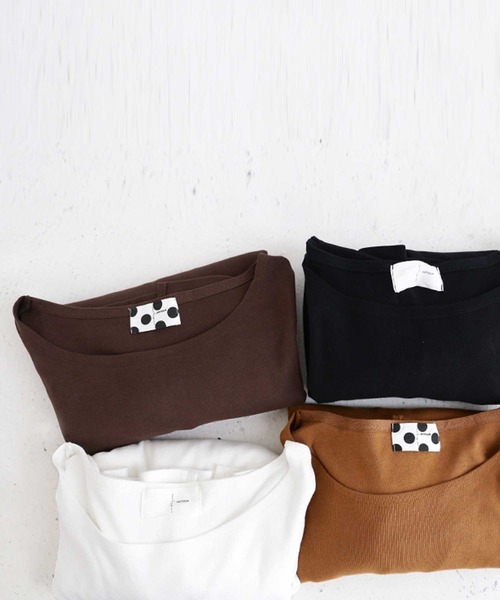 antiqua（アンティカ）の「こなれた雰囲気醸す、ボートネックロンT（Tシャツ/カットソー・レディース・ブラック/オフホワイト/チョコ/ブラウン系その他/ベージュ系その他/グリーン系その他/ブルー系その他/ライラック・FREE）」の21枚目の写真