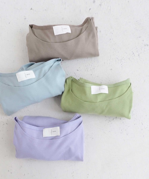 antiqua（アンティカ）の「こなれた雰囲気醸す、ボートネックロンT（Tシャツ/カットソー・レディース・ブラック/オフホワイト/チョコ/ブラウン系その他/ベージュ系その他/グリーン系その他/ブルー系その他/ライラック・FREE）」の22枚目の写真