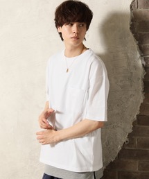 2枚セット アンサンブル ポケ付きビッグTシャツ×ロングタンクトップ