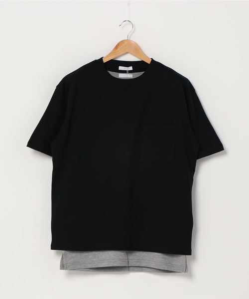 ARCADE（アーケード）の「2枚セット アンサンブル ポケ付きビッグTシャツ×ロングタンクトップ（アンサンブル・メンズ・ブラック/ベージュ/ライム/パープル/ホワイト/ブラウン・L/LL/M）」の8枚目の写真