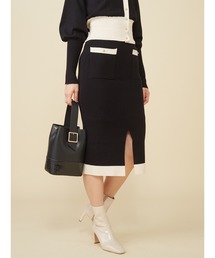 ROYAL PARTY | バイカラーニットタイトスカート(スカート)