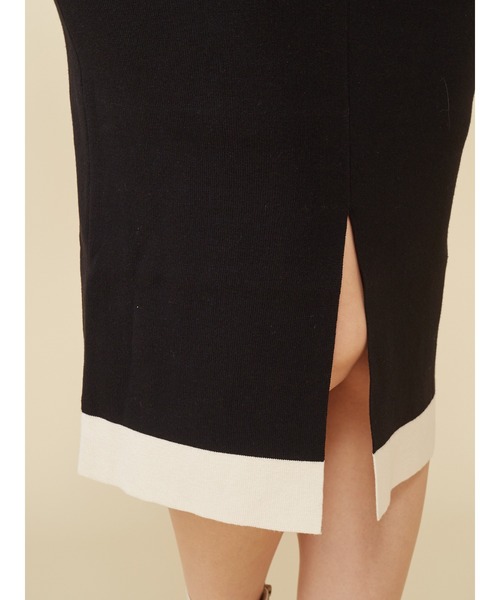 ROYAL PARTY（ロイヤルパーティー）の「バイカラーニットタイトスカート（スカート・レディース・ベージュ/オレンジ/ブラック・FREE）」の8枚目の写真