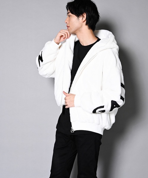 セール】GA HOOD LOGO FUR BLOUSON/フードロゴファーブルゾン