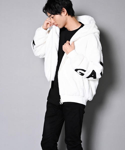 セール】GA HOOD LOGO FUR BLOUSON/フードロゴファーブルゾン