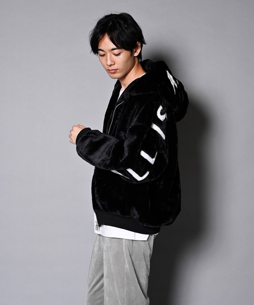 セール】GA HOOD LOGO FUR BLOUSON/フードロゴファーブルゾン