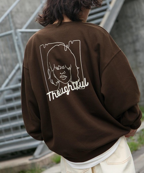 ZIP FIVE（ジップファイブ）の「【ZIP FIVE】ビッグシルエットクルースウェット/イラスト/刺繍/バックプリント/ワンポイント（スウェット・メンズ・ベージュ/ブラック系/ブラック系4/ホワイト系4/グリーン系1/グリーン系3/ブルー系/ブラウン系/ブルー系6/ブルー系2/ブラウン系6/ベージュ系/ネイビー系/ホワイト系/ネイビー/ブラック系2/パープル/ブラック系1/グリーン系/グリーン系6/パープル系1/パープル系4/ブルー/ホワイト系1/ベージュ系7/ブラック系7/ホワイト系2/グリーン/ホワイト系3/ブラック/ホワイト系6/グリーン系2/ブルー系3/ブラック×ホワイト/ブラック系6/ネイビー系1/ブラウン/パープル系/ホワイト/ベージュ系1/ブラック系3/ブラウン系1/ブルー系1・LARGE/X-LARGE/MEDIUM）」の20枚目の写真